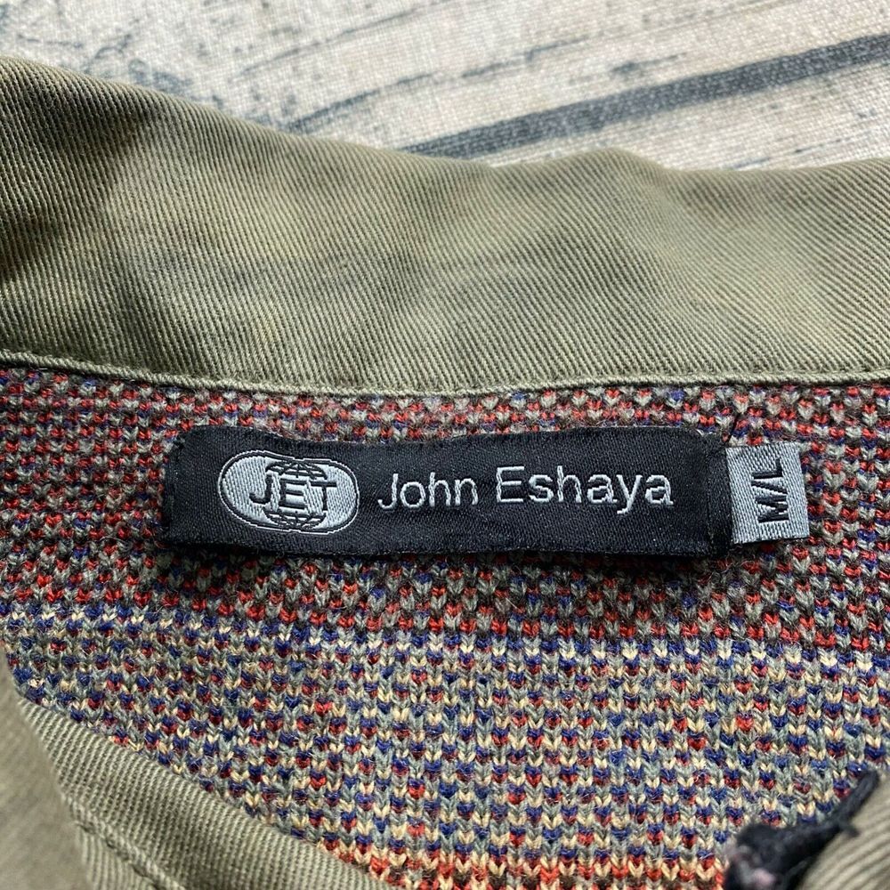 John Eshaya Womens Olive Field Southwest Aztec Art Cargo Jacket M/L - Picture 12 of 13
